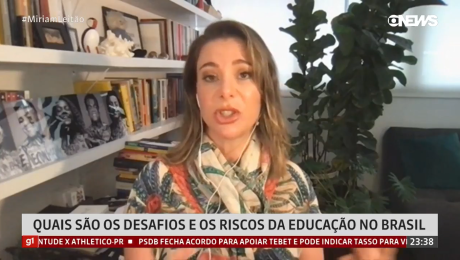 Captura de Priscila Cruz em entrevista para Globo News