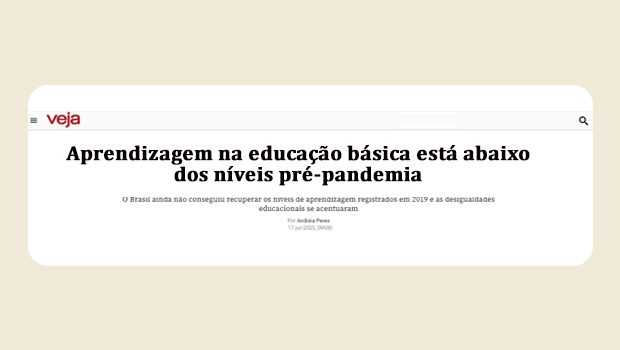 Aprendizagem na educação básica está abaixo dos níveis pré-pandemia