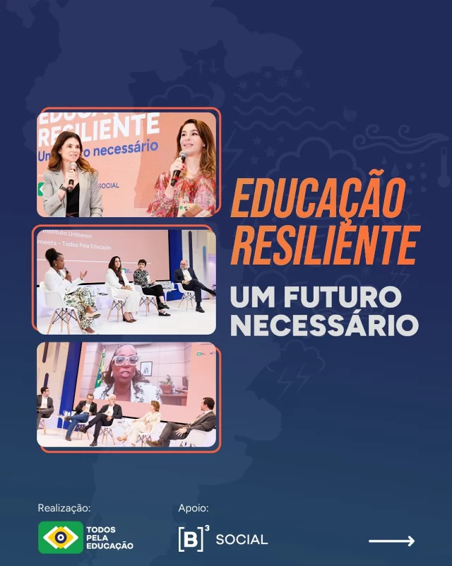 Educação Resiliente - Um Futuro Necessário: o evento que realizamos ontem (28) debateu esse tema que é urgente – já estamos vivendo os impactos do clima na educação. 
Com apoio da @b3_oficial, no mesmo dia, lançamos o documento produzido com a coordenação técnica do @vozesdaeducacao_, que traz 25 recomendações para tornar redes e escolas mais preparadas para lidar com a crise climática (link na bio). 
Um momento e público estratégicos para reforçarmos a necessidade de incorporar a resiliência climática como eixo estruturante das políticas educacionais, garantindo o direito à aprendizagem e a segurança de estudantes e profissionais da educação. 
Estiveram presentes: 
ABERTURA:
Ana Buchaim (@anabuchaim), vice-presidente de Pessoas, Marketing, Comunicação, Sustentabilidade e Investimento Social na B3
Priscila Cruz (@pricruz_educacao), presidente-executiva do Todos Pela Educação
Tabata Amaral (@tabataamaralsp), deputada federal e presidente da Comissão Especial do PNE
EDUCAÇÃO RESILIENTE: DO QUE ESTAMOS FALANDO?
Carolina Campos (@carolcampos.educa), diretora-executiva do Vozes da Educação
Mônica Pinto (@monicadiaspinto), chefe de Educação do @unicefbrasil 
Ricardo Henriques (@rms.henriques), superintendente-executivo do @institutounibanco 
A TOMADA DE DECISÕES FRENTE À CRISE CLIMÁTICA
Cesar Callegari (@cesar.callegari), presidente do Conselho Nacional de Educação (CNE)
Kátia Schweickardt (@katia.schw), secretária de Educação Básica do @mineducacao (SEB/MEC)
Luiz Miguel Garcia (@profluizmiguel), presidente da @undimenacional 
Patrick Tranjan (@patricktranjan), secretário municipal @educacao_belem e representante do @consec_educacao
Raquel Teixeira (@raquelateixeira), secretária estadual @seducrs
.
#PraTodosVerem: este post contém texto alternativo.
.
.
.
#EducacaoResiliente #TodosPelaEducacao