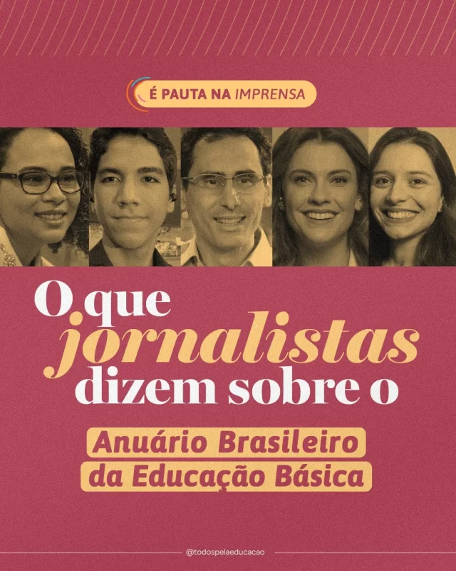 Referência para jornalistas de todo o Brasil! 

O Anuário Brasileiro da Educação Básica é, historicamente, uma fonte qualificada de dados e análises sobre o cenário educacional brasileiro. Reconhecida pela credibilidade, a publicação tem o importante papel de subsidiar reportagens, qualificando o debate sobre a educação e colocando o assunto na pauta dos principais noticiários do país. 

Confira no carrossel depoimentos de jornalistas sobre o Anuário. E acesse você também a última edição: anuariodaeducacao.org.br (link na bio).
.
#PraTodosVerem: este post contém texto alternativo.
.
.
.
#AnuárioDaEducação #TodosPelaEducação #Educação