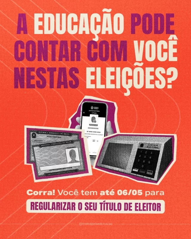 EI 🫵🏾! SEU TÍTULO DE ELEITOR ESTÁ EM DIA PARA VOCÊ VOTAR PELA EDUCAÇÃO PÚBLICA?

Pelo site do @tsejus ou no aplicativo e-título, é possível consultar sua situação eleitoral. Em caso de pendências, acesse o autoatendimento ou procure o cartório eleitoral mais próximo. O prazo para regularizar o título de eleitor vai até 06/05. Deixe tudo pronto para fazer valer o seu direito! 😉
.
#PraTodosVerem: este post contém texto alternativo.
.
.
.
#EducaçãoJá #Eleições2026
