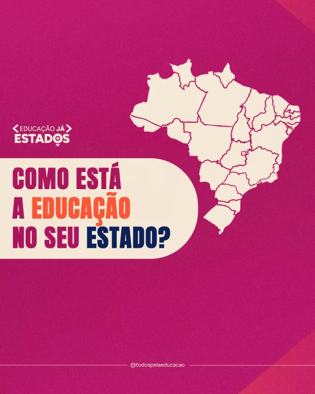 A missão de compreender a educação no seu estado agora ficou mais fácil: os Panoramas de Dados Educacionais de todos os estados brasileiros já estão disponíveis!

Um dos primeiros materiais da nossa iniciativa Educação Já Estados, os panoramas chegam para subsidiar tanto o debate público e a imprensa quanto as formulações de propostas de campanhas das Eleições 2026.

Acesse agora e confira dados sobre acesso, trajetória e aprendizagem de todas as etapas da Educação Básica em cada estado do país (link na bio). 
.
.
.
#EducaçãoJá