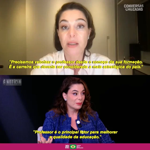 DICAS PARA ASSISTIR ▶️ Priscila Cruz (@pricruz_educacao) foi a convidada dos programas Conversas Cruzadas (Zero Hora) e É Notícia (RedeTV!) e falou sobre a importância da valorização dos professores e como isso é determinante para a qualidade da educação. 

E teve muito mais sobre os principais assuntos da Educação Básica brasileira, como recomposição das aprendizagens, financiamento, gestão pública, eleições, os impactos da crise climática na escola pública e, ainda, como o uso de telas afeta crianças e jovens.

Vale assistir e compartilhar (links nos Stories)!