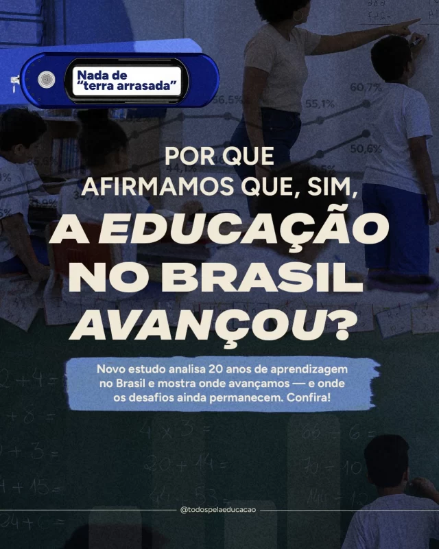 Reconhecer o progresso da educação brasileira é fundamental para entender o que vem fazendo a diferença. Mas, também é importante compreender que ainda há muito para avançar e é urgente acelerar o ritmo. 

Esses são os dois ângulos que o estudo que lançamos hoje (20), “Evolução dos níveis de aprendizagem na Educação Básica” mostra, a partir de análises inéditas de dados do Saeb 2025.

É possível observar o quanto a aprendizagem dos estudantes da rede pública de ensino melhorou em todas as etapas nos últimos 20 anos. O destaque fica para os Anos Iniciais do Ensino Fundamental, no 5º ano, o percentual de estudantes com aprendizagem adequada quase triplicou em Língua Portuguesa e mais que triplicou em Matemática entre 2005 e 2025.

Mas esse avanço perde força nas etapas finais: em Matemática, no final do Ensino Médio, apenas 8,5% dos estudantes têm aprendizagem adequada, enquanto 58,6% estão no nível abaixo do básico.

Veja mais no carrossel e aprofunde sua leitura acessando o estudo na íntegra no site (link na bio).