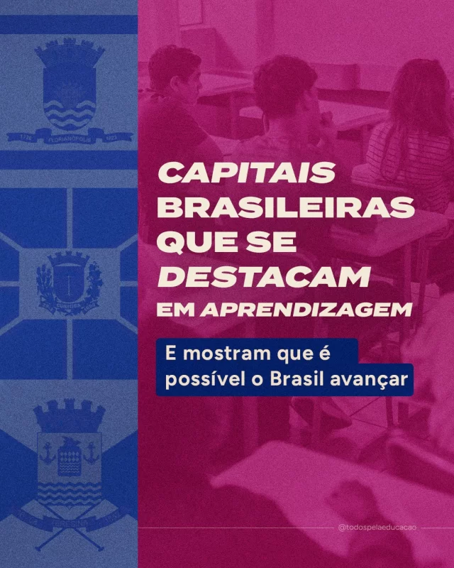 Aprendizagem nas capitais do Brasil: nosso estudo “Evolução dos níveis de aprendizagem na Educação Básica” revela que há capitais alcançando resultados que merecem destaque. 

Para além de reconhecermos o bom desempenho de redes de ensino como Florianópolis (SC), Curitiba (PR) e Teresina (PI), é fundamental entendermos os caminhos que podem contribuir para uma Educação Básica de qualidade para todo o país.

Arraste para o lado, confira os destaques e aprofunde-se ainda mais acessando o nosso estudo completo (link na bio).