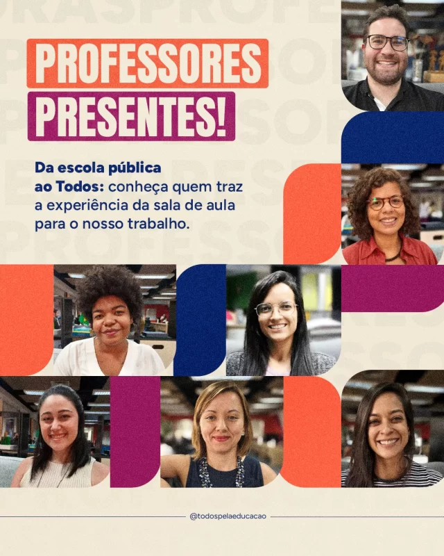 A experiência da sala de aula presente no nosso dia a dia! Na equipe, contamos com profissionais que já foram professores de escolas públicas em diferentes regiões do Brasil, da Educação Infantil ao Ensino Médio. 

São experiências que seguem presentes na maneira como pesquisamos, construímos propostas, dialogamos com diferentes atores e pensamos políticas públicas educacionais. 

Conheça neste carrossel quem traz as vivências docentes para a nossa atuação.